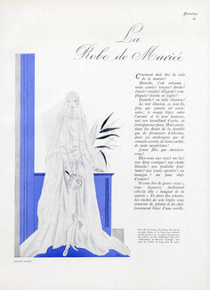 La Robe de Mariée, 1928 - Jacques Demachy Jeanne Lanvin, Nicole Groult, Worth, Jenny, wedding dress, Texte par Gérard d'Houville, 4 pages