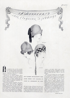 Alexandre Zinoview 1925 Chapeaux Cloches, Molyneux, Lanvin, Lewis, Hats