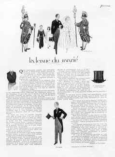 Pierre Brissaud 1921 the groom's attire, bridegroom