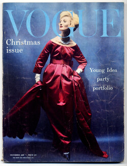 Vogue UK 1958 December, Christmas issue, Christian Dior, Irving Penn, Kutchinsky, clowns, 154 pages