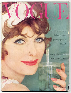 Vogue UK 1958 July, Photo Karen Radkai, Vogue moves House and look back over the years, 126 pages