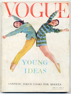 Vogue UK 1959 April, Georgina Parkinson and Hylda Zinkin, Young Ideas, Balenciaga, Givenchy, Chanel, 244 pages