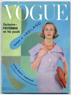Vogue UK 1959 May, Spotlight on Ireland, Pasternak, Simone de Beauvoir, 204 pages