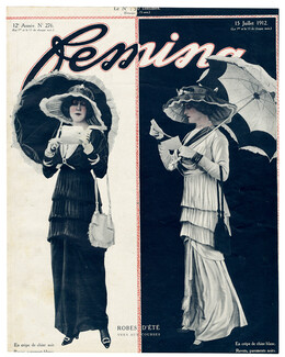 Femina (cover) 1912 Robes d'été vues aux Courses