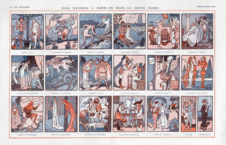 Henri Avelot 1923 "Les couples célèbres" Roméo & Juliette, Adam & Eve, Tristan & Iseult, Paul & Virginie, Antoine & Cléopatre...