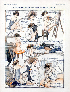 Georges Pavis 1919 "Les vacances de Lolotte", comic strip