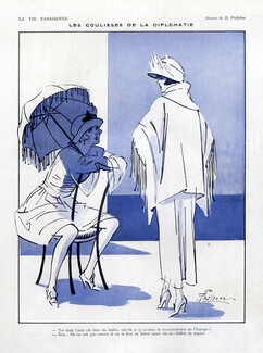 René Préjelan 1922 "Les Coulisses de la Diplomatie" Elegant Parisienne