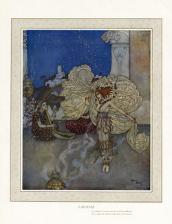 Edmund Dulac 1911 Salomé, Oriental Dancer, Topless