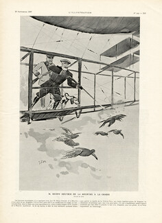 SEM 1907 M. Henry Deutsch de la Meurthe en Chasse, hunting on airplane