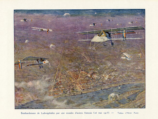 Henry Farré 1916 Bombardement de Ludwigshafen, French airplanes, World War I