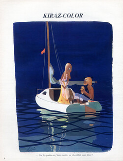 Edmond Kiraz 1969 The lovers, boat