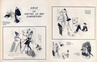 Edmond Kiraz 1972 Le Nouvel an des Parisiennes de Kiraz, comic strip