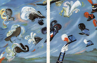 Jean-Denis Malclès 1950 "Panaches", feathers