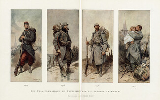 Georges Scott 1916 Transformations du Fantassin Français Pendant la Guerre, World War I French military uniform evolution