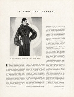 La Mode chez Chantal, 1931 - Chantal Mme Munroe, Photo Julien Mandel, Texte par Lysiane Bernhardt