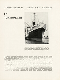 Le Champlain, 1932 - Paquebot, Compagnie Générale Transatlantique, 8 pages