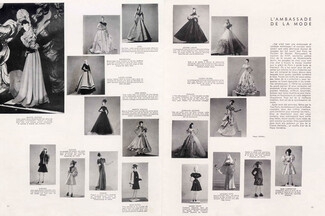 L'Ambassade de la Mode, 1945 - Théâtre de la Mode Dolls, Rochas, Grès, Véra Boréa, Mad Carpentier, Rouff, Fath, Lanvin, Gaston..., 3 pages