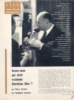 Savez-vous qui était vraiment Christian Dior ?, 1957 - Hommage Raymonde Zenacker, photo Henri Cartier-Bresson, Texte par Pierre Gaxotte, 3 pages