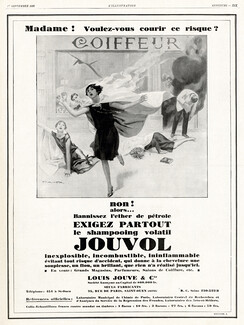 Jouvol - Louis Jouve & Cie 1928 Hairdresser, Hair on fire, F. Aher