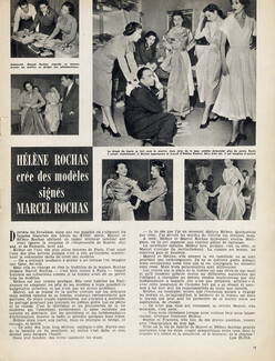 Hélène Rochas crée des modèles signés Marcel Rochas, 1952 - Texte par Lise Elina