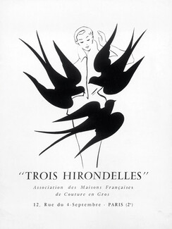 Trois Hirondelles 1954 swallows