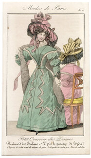 Petit Courrier des Dames 1827 N°520 Mode de Paris Julie Ribault