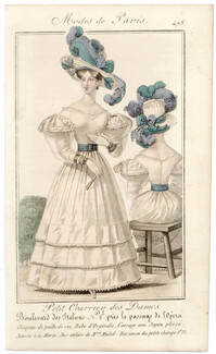 Petit Courrier des Dames 1827 N°495 Modes de Paris Julie Ribault
