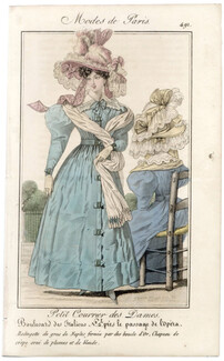 Petit Courrier des Dames 1827 N°491 Modes de Paris Julie Ribault