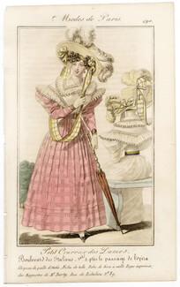 Petit Courrier des Dames 1827 N°490 Modes de Paris Julie Ribault