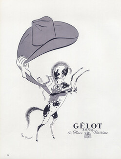 Gélot (Men's Hats) 1952 Roger Daméron, cowboy