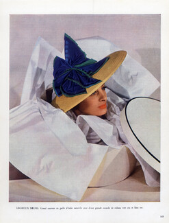 Legroux Soeurs (Millinery) 1949 Canotier Hat, Hatbox