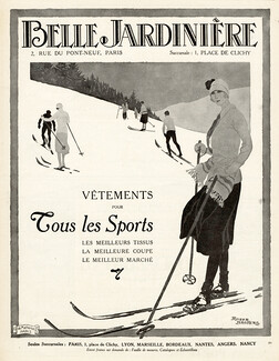 Belle Jardinière 1925 Fashion Winter Sports, Skiing, Roger Broders