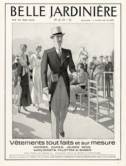 Belle Jardinière 1933 Horse Race, Men's clothing, Cazenove