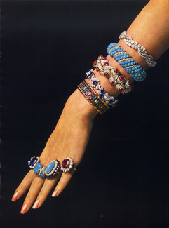 Van Cleef & Arpels, Mauboussin, Boucheron, Cartier 1966 Bracelets, Rings, Set of Jewels