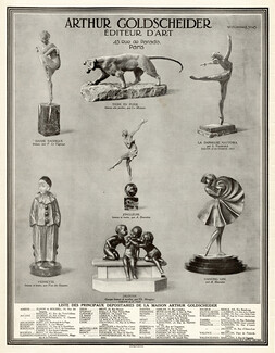 Arthur Goldscheider 1924 Editeur d'Art, Dancers, Nattowa by Yourievitch, Bouraine sculptures...