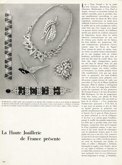 La Haute Joaillerie de France présente, 1963 - Cartier, Boucheron, Chaumet, Mauboussin Necklace, Clip Bird, Bracelets, Brooch, Text by J. Stéphane, 1 pages