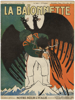 La Baïonnette 1916 N°63 Notre Soeur l'Italie, Special Italia World War I