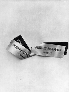 Pierre Balmain (Couture) 1950 Ribbon Label