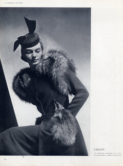Callot Soeurs 1937 Winter Coat, Fox Fur