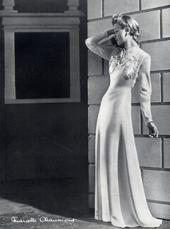 Marcelle Chaumont 1940 Evening Gown, Fashion Photography
