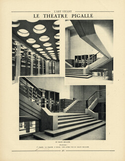 Le Théâtre Pigalle 1929 Charles Siclis, Art Deco architecture, 4 pages article, 4 pages
