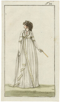 Journal des Luxus und der Moden 1799 n°22 Christian Cross Necklace, Hand-colored engraving