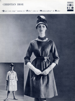 Christian Dior - Yves Saint-Laurent Septembre 1959 Photo Dambier, Rodier (fabric)