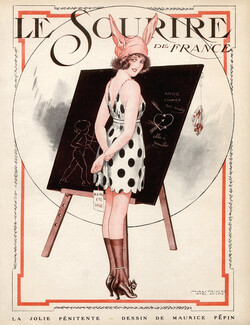 Maurice Pépin 1919 "The pretty penitent", dunce cap, schoolgirl