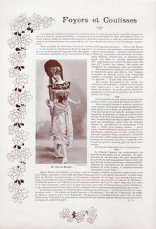 Foyers et Coulisses, 1900 - Cléo de Mérode Photo Reutlinger, traditional costumes and dances of Cambodia, Text by E. G.