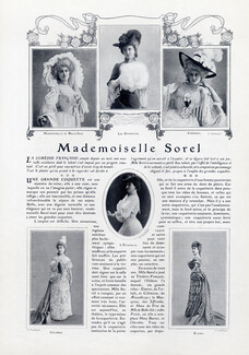 Mademoiselle Sorel, 1904 - Cécile Sorel Portraits, Photo Reutlinger, Theatre Costume, Artist's Career, 2 pages