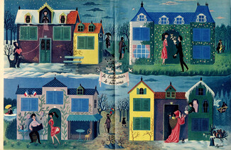 Raymond Peynet 1952 Calendar of 4 Seasons