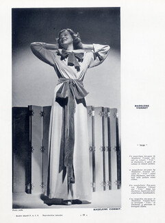 Madeleine Vionnet (Couture) 1938 Photo Joffé, tea-gown, Ducharne