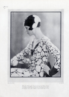Le Monnier (Millinery) 1927 Mlle Alice Nikitina, Jean Patou Dress, Photo Peter Powel