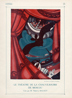 Le Théâtre de la Chauve-Souris de Moscou, 1920 - Soudeikine, Nikita Baleiff, Texte par S. Lazare, 4 pages